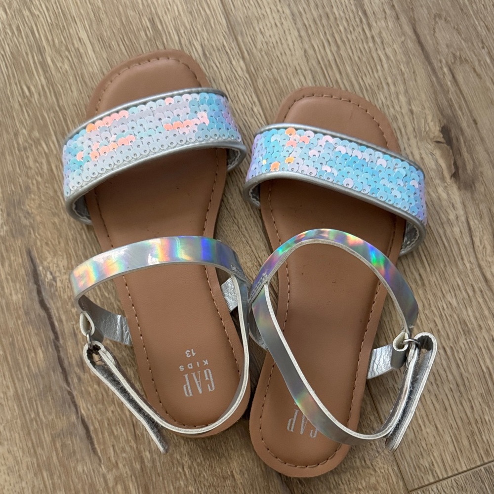 GAP Kids Holographic Silver Sandals